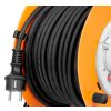 Kábel Strend Pro CR038, predlžovací, L-30 m, 4x zásuvka, IP44, čierna guma, na bubne