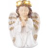 Dekorácia MagicHome, Anjel modliaci, LED, polyresin, na hrob, 11,5x7,5x15,5 cm