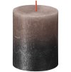 Sviečka Bolsius Rustic, valcová, vianočná, Sunset Creamy Caramel+ Anthracite, 80/68 mm