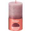 Sviečka Bolsius Rustic, valcová, vianočná Sunset Ash Rose+ Red, 130/68 mm