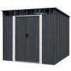 Domček Strend Pro, záhradný, plech, antracit, 238x193x202 cm