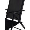 Stolička MININI ,čierna, záhradná, polohovateľná, 56x71x106 cm
