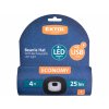 Čepice modrá s čelovým světlem, LED 4x25lm, 250mAh Li-ion, nabíjení přes USB