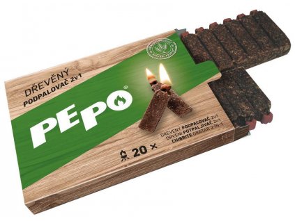 Podpalovac PE-PO®, drevný, 20 podpalov, FSC 100%