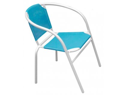 Stolička LEQ BRENDA, biela/modrá, 60x70 cm