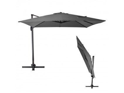 DEMA Alu závesný slnečník štvorcový 300x300 cm Verona, antracit