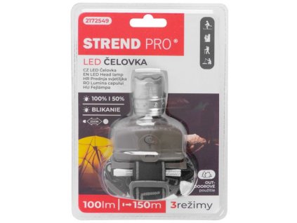 Čelovka Strend Pro Headlight H833, 2W CREE, 3xAAA, Zoom