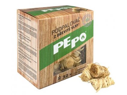 Podpalovac PE-PO®, drevitá vlna, 32 kúskov