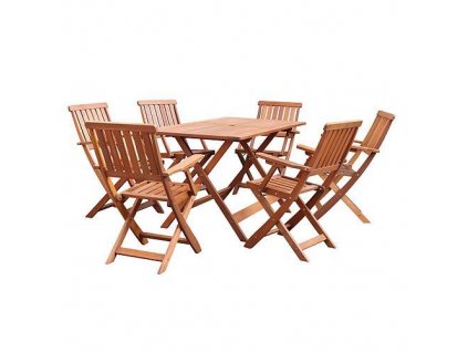 Set LEQ MARIBO, terasový, drevený, 1x Stôl,  6x Stolička
