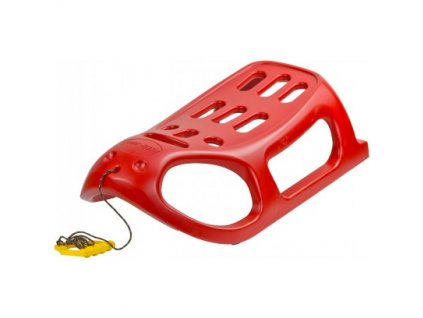 DEMA Plastové sánky s kovovou sklznicou Tirol, červené