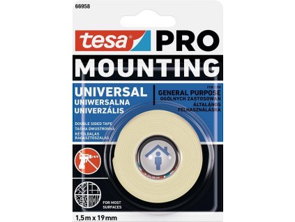Páska tesa® Mounting PRO Universal, montážna, obojstranná, 19 mm, L-1,5 m