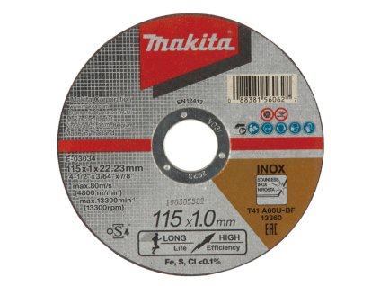 MAKITA KOTÚČ REZNÝ TENKÝ NA NEH.OCEĽ 115x1x22