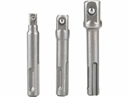 Adaptér pre nástrčné hlavice, 3ks, SDS+ na 1/4"-3/8"-1/2", CrV, EXTOL PREMIUM