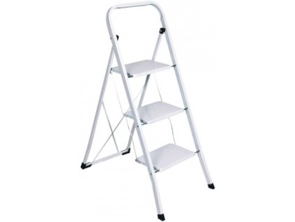 DEMA Skladacie schodíky 3-stupňové, biele