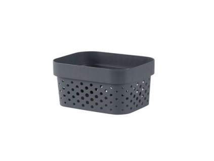 Košík Curver® INFINITY DOTS, 1,4L, tmavý sivý, 12,5x16,7x8,3 cm