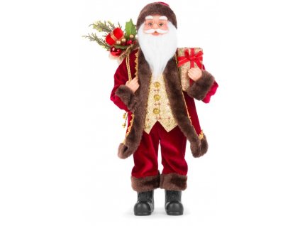 Dekorácia MagicHome Vianoce, Santa s darčekmi, 60 cm