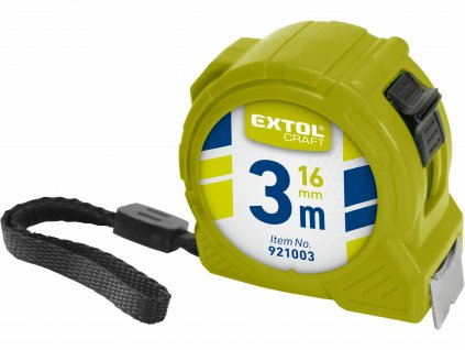 Meter zvinovací 3m, šírka pásu 16mm, bočná brzda, 3m, šírka pásu 16mm, EXTOL CRAFT