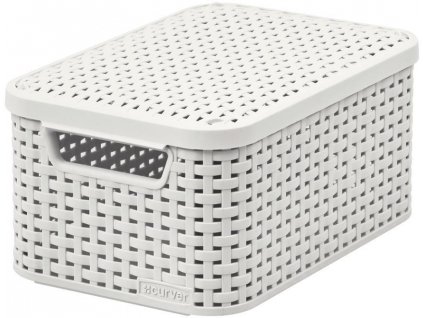 Košík Curver® STYLE2 LID S, krémový, 29x20x14 cm, s vekom