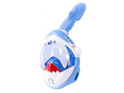 Maska šnorchlovacia Shark, celotvárová, pre deti 4+, XS, modrá