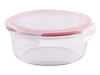 Doza MagicHome BSG3, 0950 ml, 17x7 cm, okrúhla, borosilikátové sklo/PP, Clip