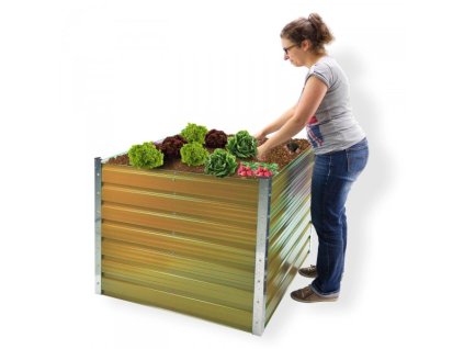 DEMA Kovový vyvýšený záhon Rosendaal 99x99x80 cm hnedý