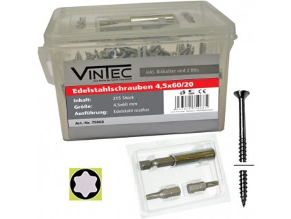 Vintec Nerezové skrutky 4,5x60 T20, 215 ks