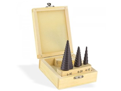 DEMA Stupňovité vrtáky 4-30 mm HSS TiAlN, 3-dielna sada