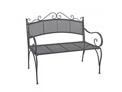 DEMA Kovová záhradná lavička Provence, sivá antik
