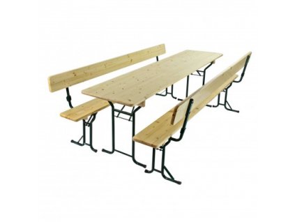 DEMA Záhradný skladací pivný set s operadlom 220 cm Cannstatt