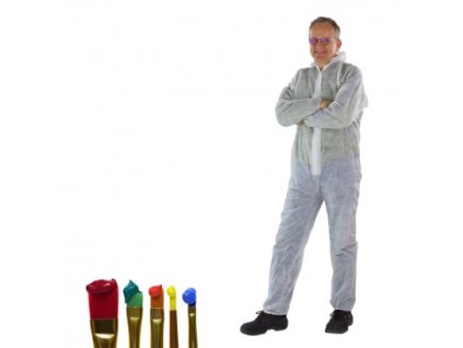 DEMA Jednorazový pracovný oblek biely 40 g/qm PP, veľkosť L