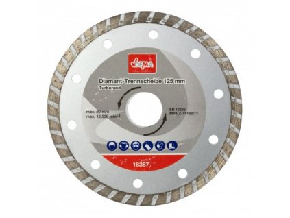 Diamantový rezný kotúč 125 mm s turbo okrajom DDT125T
