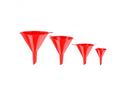 Plastové lieviky, červené, 4-dielna sada