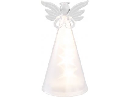 Dekorácia MagicHome Vianoce, anjel, LED, sklenený, 3xAAA, 7x15 cm