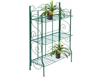 DEMA Sklopný regál na kvety 71x31x107 cm 3 police Antik, zelený