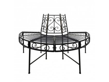 Polkruhová kovová lavička Portland