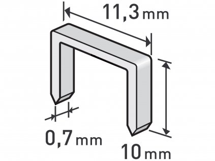 Spony 10mm, 11,3x0,52x0,70mm, balenie 1000ks