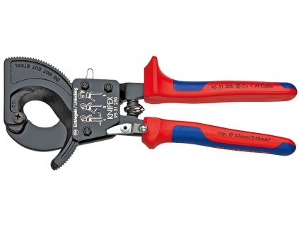 KNIPEX Kliešte na káble (princíp rohatky so západkou) 250 SERVIS EXCLUSIVE