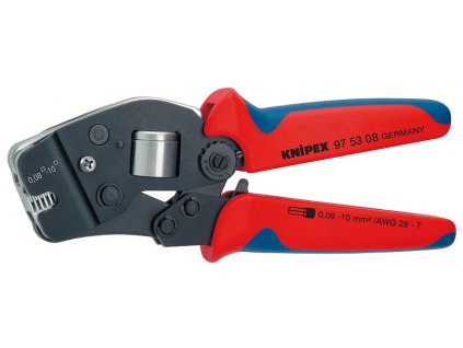 KNIPEX Samonastaviteľné čelné kliešte pre lisovanie káblových koncoviek 190  SERVIS EXCLUSIVE