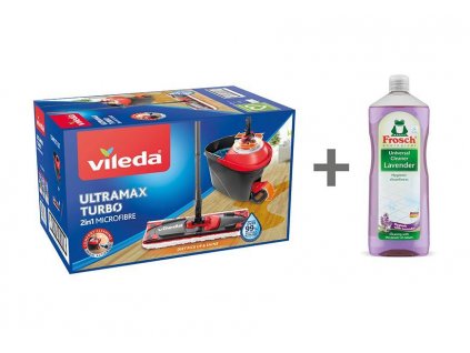 Súprava upratovacia Vileda Ultramax TURBO mop+vedro + FROSCH zadarmo