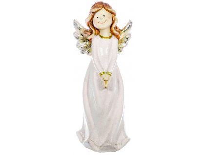 Postavička MagicHome Vianoce, Anjel, keramika, 45 cm