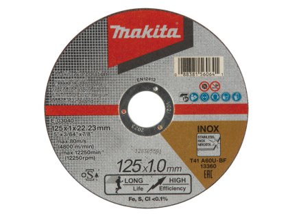 MAKITA KOTÚČ REZNÝ NA NEREZ 125 x 1 x 22,23 mm