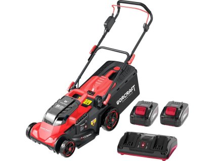 Kosačka Worcraft CLM-S40LiBH ShareSYS, 2x20V Li-Ion, 430 mm, 50 lit., bezuhlíková, SET 2x4.0 Ah akumulátor + rýchlonabíjačka