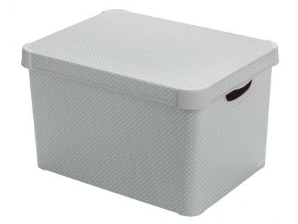 Box Curver® DECO STOCKHOLM L, Grey/dots, 40x25x30 cm