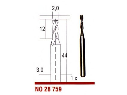 PROXXON Tvrdokovová fréza 2,0mm 28759