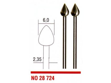 PROXXON Stopkové frézy z wolfrám-vanádiovej ocele 6,0mm - kvapka 28724