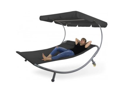 DEMA Dvojité lehátko Palma, čierne