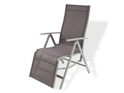 DEMA Záhradné polohovacie kreslo Corona, sivé