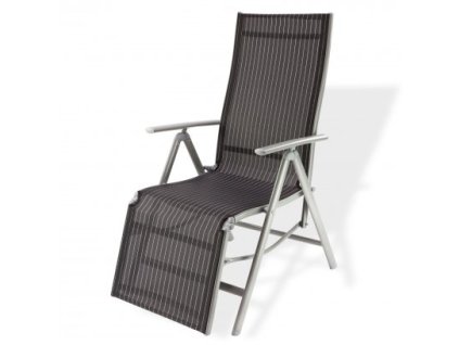 DEMA Záhradné polohovacie kreslo Corona, čierne