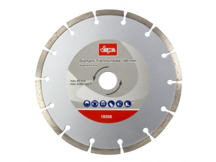 Diamantový rezný kotúč segmentovaný 180 mm DDT180S