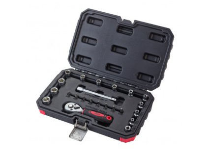 Nástrčkové kľúče a bity s račňou, 23-dielna sada